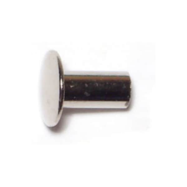 Midwest Fastener Tubular Rivet, Truss Head, 3/16 in Dia., 1/4 in L, Steel Body, 72 PK 61874 - main